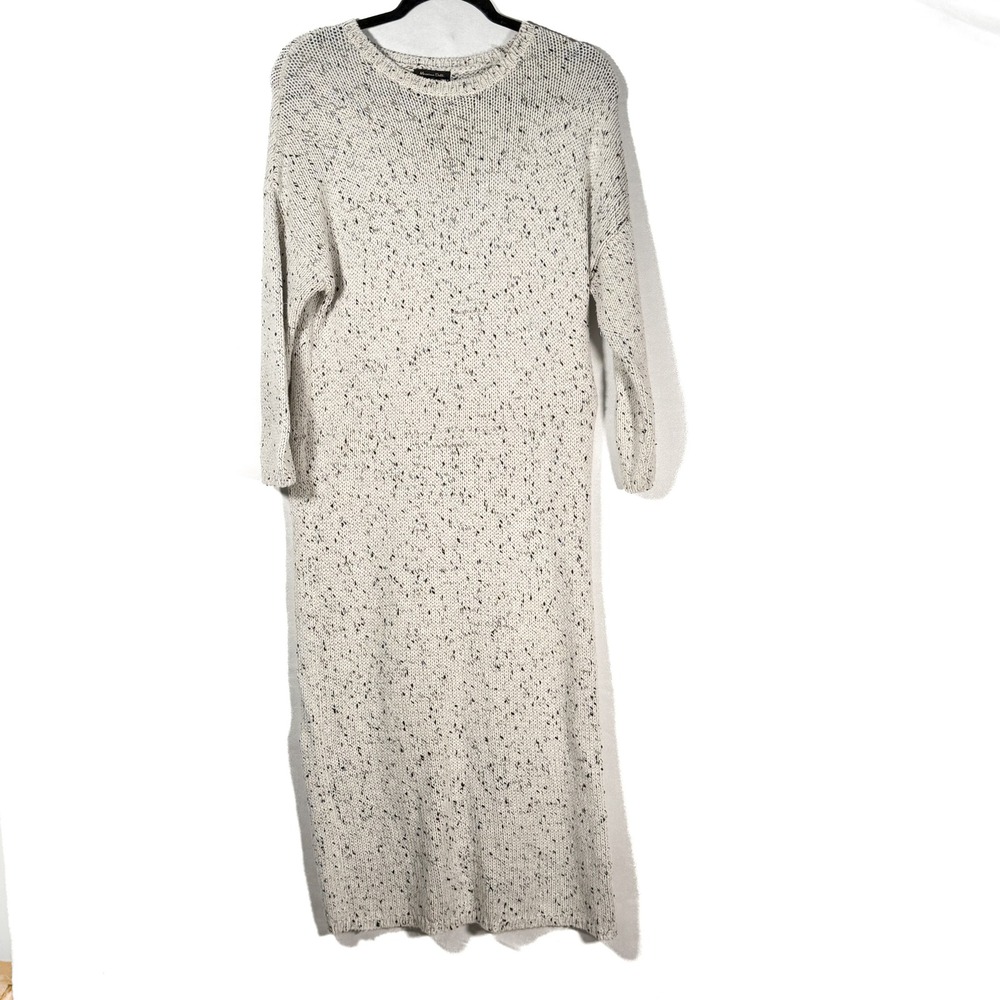 Massimo Dutti Women's Beige Knit Long Sleeve Maxi Sweater Dress Size S
